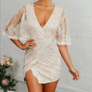 NWT HELLO MOLLY EVENING SUN DRESS CHAMPAGN